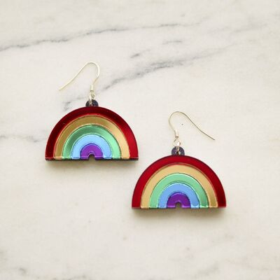 Boucles d'oreilles pendantes arc-en-ciel