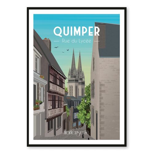 Affiche Quimper - Rue du Lycée
