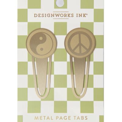 Pestañas de página de metal - Paz + Yin-Yang