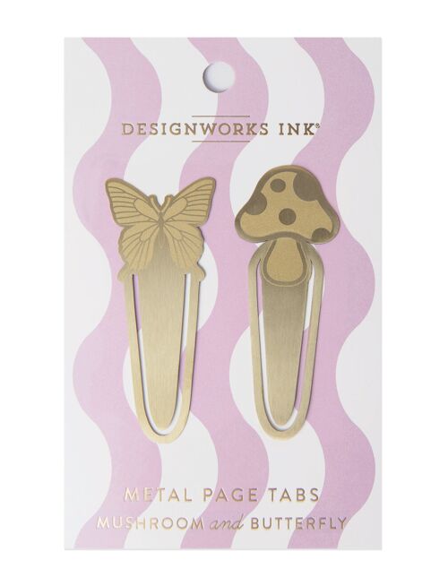 Metal Page Tabs - Mushrooms + Butterfly