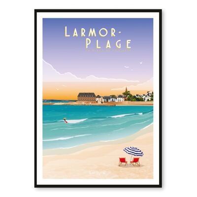 Affiche Larmor-Plage – La plage de Toulhars