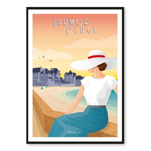 Affiche Larmor-Plage - La plage de Port-Maria