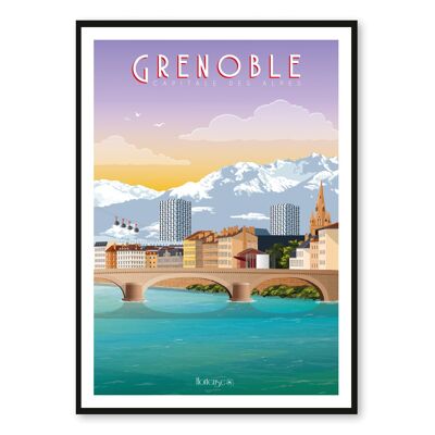 Poster Grenoble - Hauptstadt der Alpen