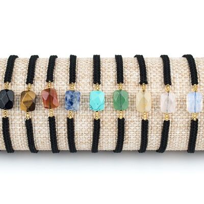Rectangular mineral stone bracelets