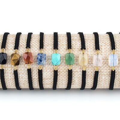 Rectangular mineral stone bracelets
