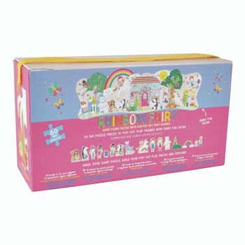 PUZZLE AU SOL AVEC DES LICORNES ARC-EN-CIEL (60 PIÈCES) 2