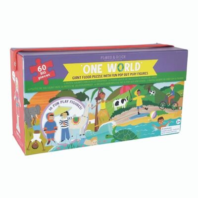 FLOOR PUZZLE WITH FIGURES ONE WORLD (60 PIECES)