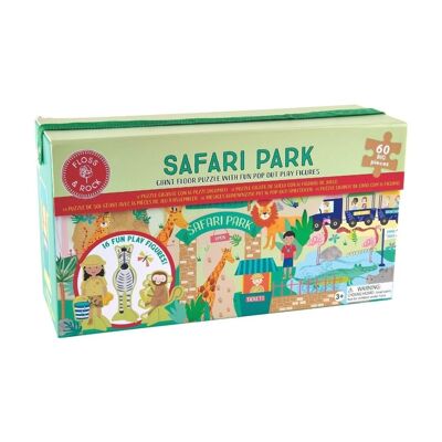 PUZZLE AU SOL AVEC PERSONNAGES PARC SAFARI (60 PIÈCES)