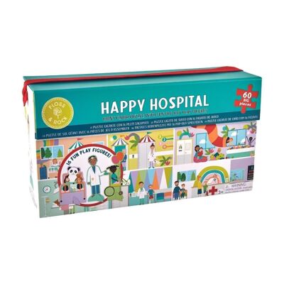PUZZLE AU SOL AVEC PERSONNAGES HAPPY HOSPITAL (60 PIÈCES)