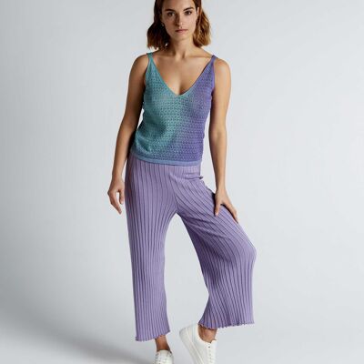 Pantalones tobilleros de canalé color lavanda TCN -  ARTI715V23
