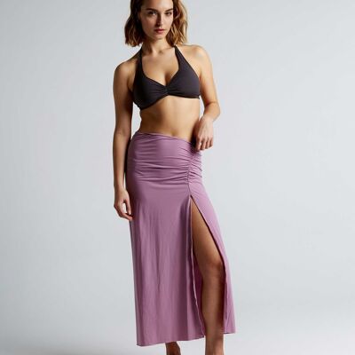 Pareo skirt with side gathers in mauve color TCN - COMP562V23