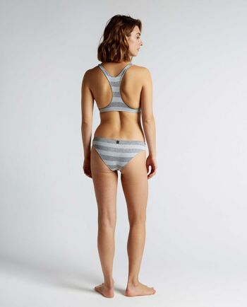 Haut de maillot de bain à bretelles et culotte culotte gris foncé TCN - KODS010V23 2