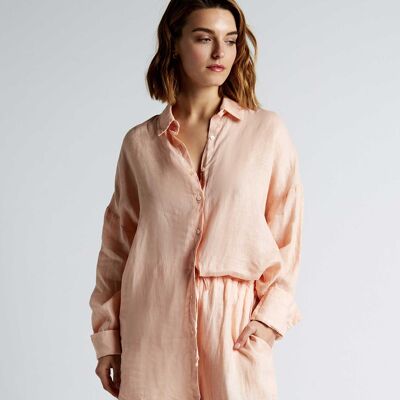 TCN camicia a maniche lunghe in lino nude - LINO460V23