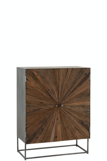 ARMOIRE SHANIL 2P BS/MET NA/GR (85x42x111cm) 1