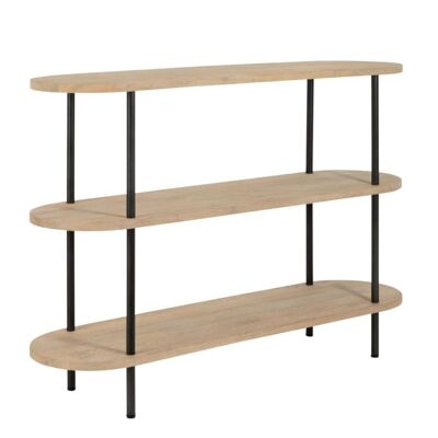 ELI 3-TIER CONSOLE MANGO WOOD/NATURAL IRON/GRAY