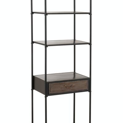 ETAGERE 1 TIROIR+ 4 PLANCHES METAL NOIR