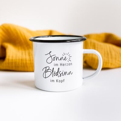 Soleil dans le coeur - mug émaillé