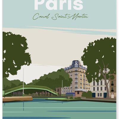 Illustrationsplakat der Stadt Paris - Canal Saint-Martin