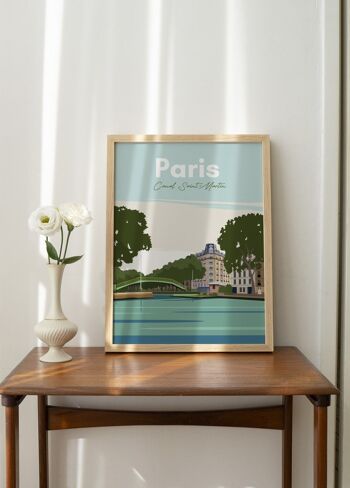 Affiche illustration de la ville de Paris - Canal Saint-Martin 3