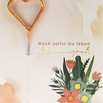 Hoch sollst du leben Bouquet Mini Wondercard