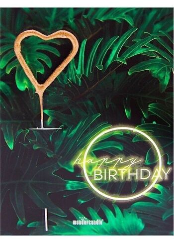 Joyeux anniversaire Neon Light Mini Wonder Card 1