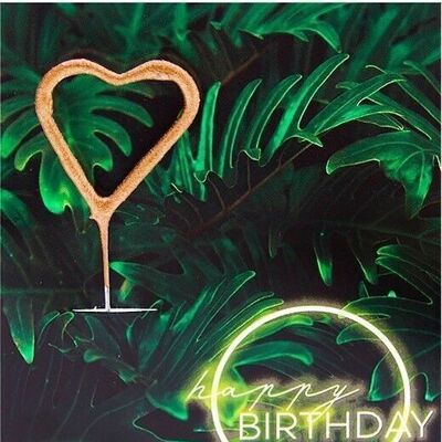 Buon compleanno Mini Wonder Card con luce al neon