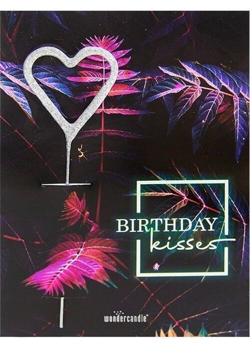 Birthday Kisses Neon light Mini Wondercard