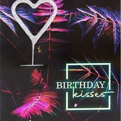 Birthday Kisses Mini Wondercard luce al neon
