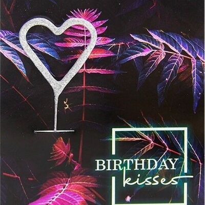 Birthday Kisses Neon light Mini Wondercard