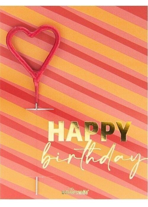 Happy Birthday Stripes Mini Wondercard