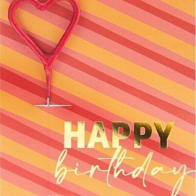 Happy Birthday Stripes Mini Wonder Card