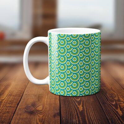 Tasse, tasse à thé ou à café verte au design rétro des années 70