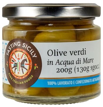 Olives Vertes à l'Eau de Mer 200g (130g égouttés) 1
