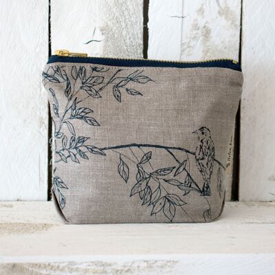 Bird Make Up Bag Pure Linen - Natural