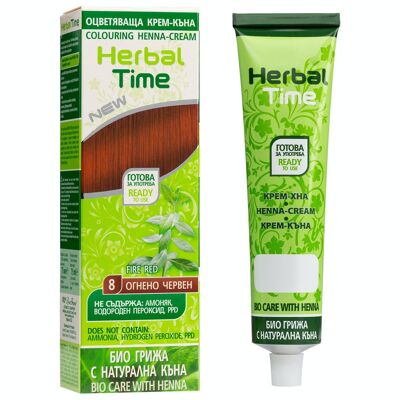 HERBAL TIME Fire Red #8 - Teinture capillaire naturelle au henné