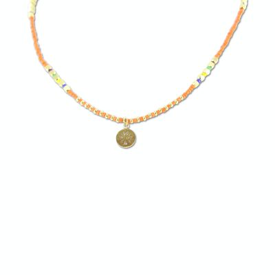 CO88 collar perlas de colores con colgante IPG