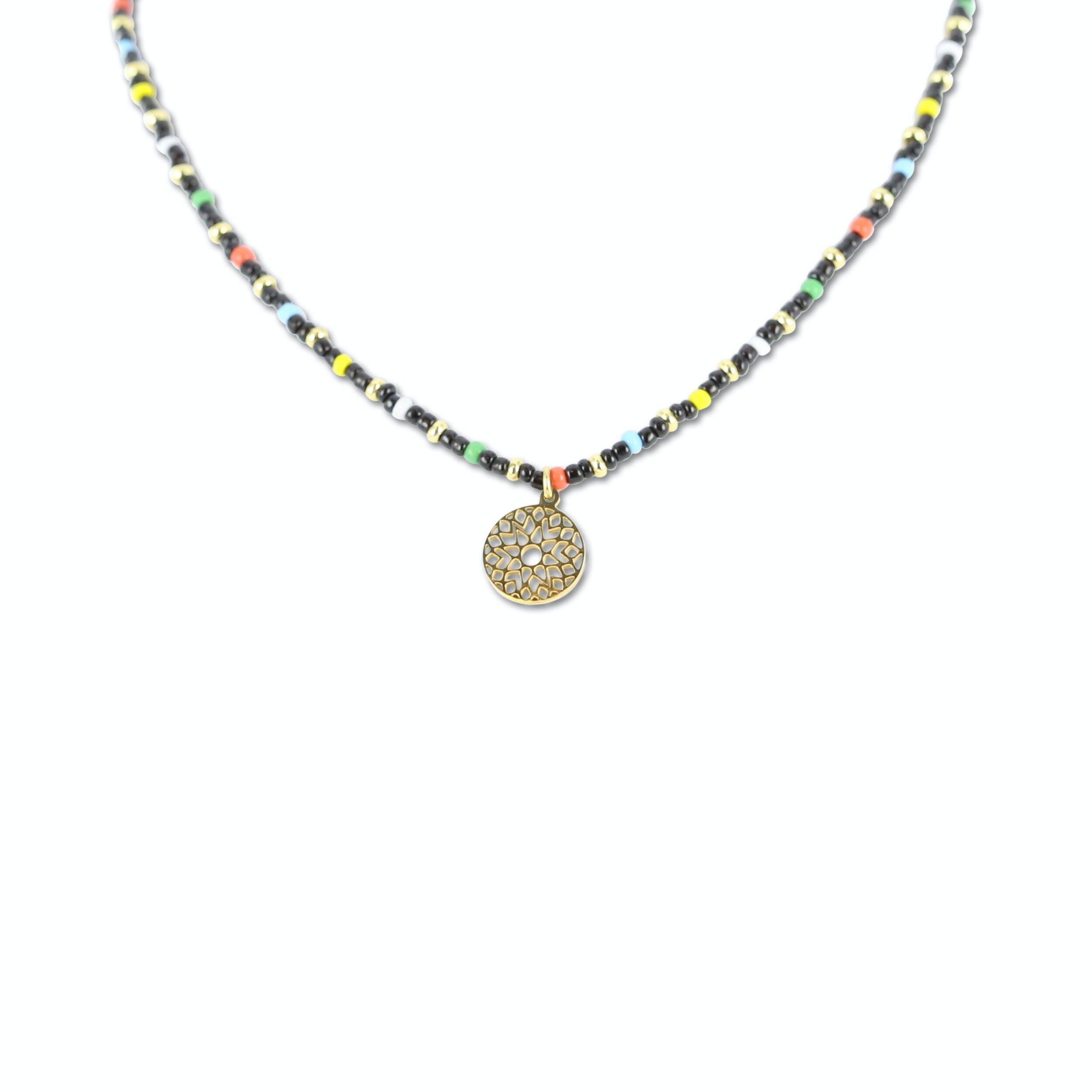 CO88 collana perle colorate con pendente IPG
