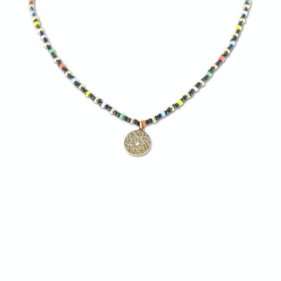 CO88 Halskette farbige Perlen mit Anhänger IPG