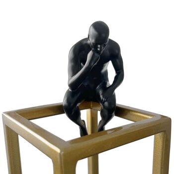 ADM - Sculpture en résine 'Penseur' - Couleur Or - 37 x 11 x 11 cm 5