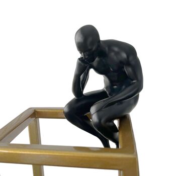 ADM - Sculpture en résine 'Penseur' - Couleur Or - 37 x 11 x 11 cm 9