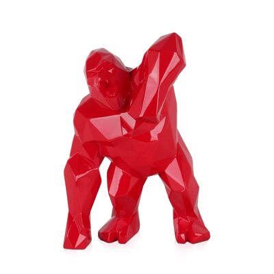 ADM - Sculpture Résine 'Angry King Kong' - Couleur Rouge - 30 x 20 x 18 cm