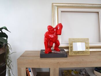 ADM - Sculpture Résine 'Angry King Kong' - Couleur Rouge - 30 x 20 x 18 cm 5