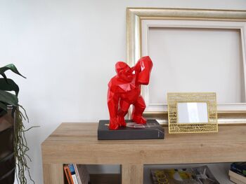 ADM - Sculpture Résine 'Angry King Kong' - Couleur Rouge - 30 x 20 x 18 cm 10