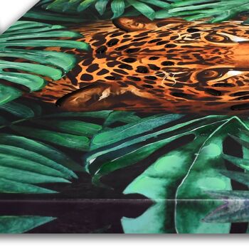 ADM - Affiche 'Léopard dans la jungle' - Couleur Vert - 80 x 80 x 3,5 cm 3