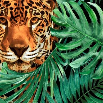 ADM - Affiche 'Léopard dans la jungle' - Couleur Vert - 80 x 80 x 3,5 cm 4