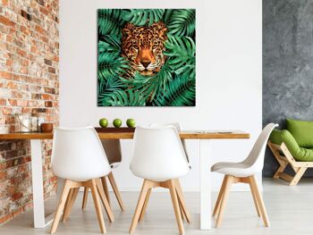 ADM - Affiche 'Léopard dans la jungle' - Couleur Vert - 80 x 80 x 3,5 cm 5