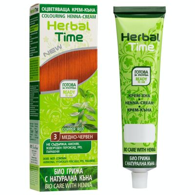 HERBAL TIME Rojo cobrizo #3 - Tinte natural para el cabello con henna