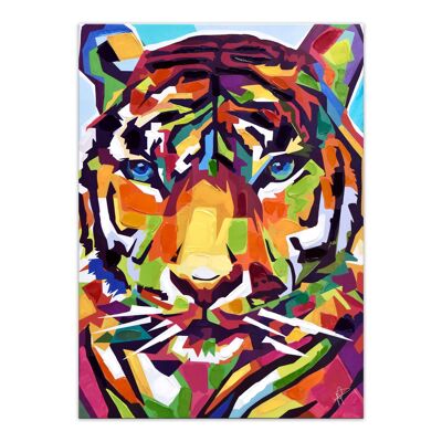 ADM - Druck 'Pop Art Tiger' - Mehrfarbig - 70 x 50 x 3,5 cm