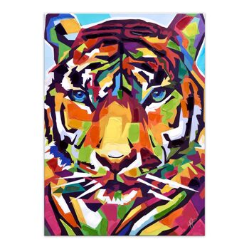 ADM - Affiche 'Pop Art Tiger' - Multicolore - 70 x 50 x 3,5 cm 1