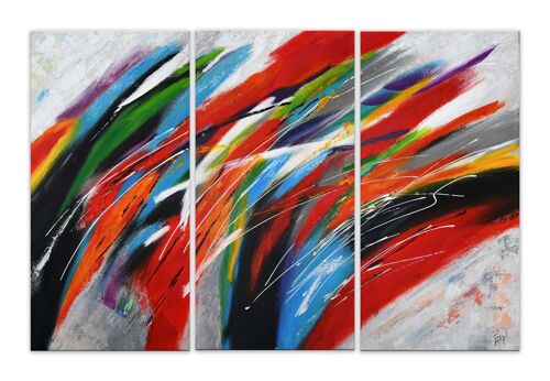 ADM - Dipinto 'Astratto tris onda multicolore' -  Colore Multicolore - 80 x 120 x 3,5 cm